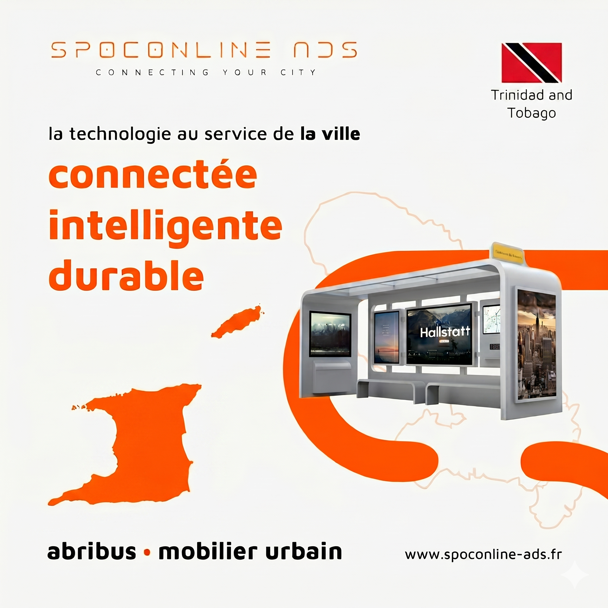 Spoconline Ads Trinidad & Tobago — Abribus connecté Smart City Caraïbe